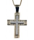 Cross for women whitegold and gold with zircon