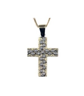 Cross for women whitegold and gold with zircon