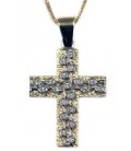 Cross for women whitegold and gold with zircon