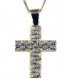 Cross for women whitegold and gold with zircon