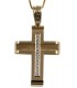 Cross for women whitegold and gold with zircon