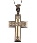 Cross for women whitegold and gold with zircon