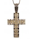 Cross for women whitegold and gold with zircon