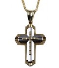 Cross for men whitegold and gold