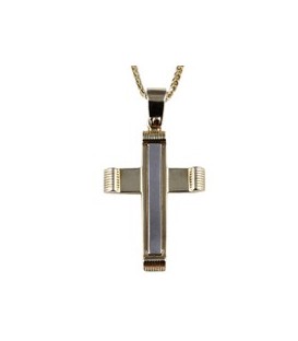 Cross for men whitegold and gold