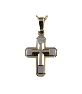 Cross for men whitegold and gold