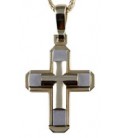 Cross for men whitegold and gold