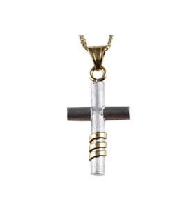 Cross for men whitegold and gold