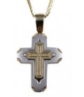 Cross for men whitegold and gold