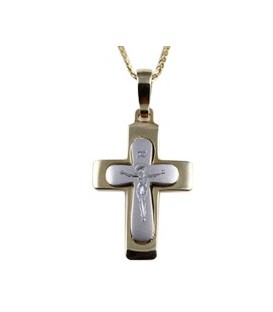 Cross for men whitegold and gold