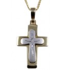 Cross for men whitegold and gold