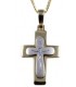 Cross for men whitegold and gold