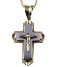 Cross for men whitegold and gold