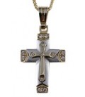 Cross for women whitegold and gold with zircon