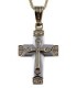 Cross for women whitegold and gold with zircon