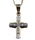 Cross for women whitegold and gold with zircon