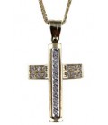 Cross for women whitegold and gold with zircon