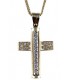 Cross for women whitegold and gold with zircon