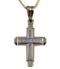 Cross for women whitegold and gold with zircon