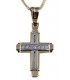 Cross for women whitegold and gold with zircon