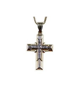 Cross for women whitegold and gold with zircon