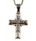 Cross for women whitegold and gold with zircon