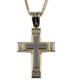 Cross for women whitegold and gold with zircon