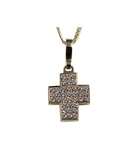Cross for women gold with zircon