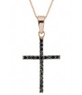 Cross for women red gold with zircon