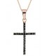 Cross for women red gold with zircon