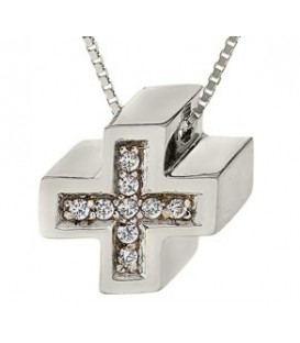 Cross for women whitegold with zircon