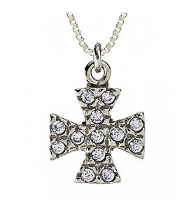 Cross for women whitegold with zircon