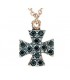 Cross for women red gold with zircon