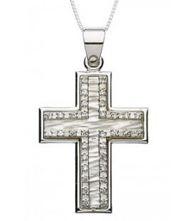 Cross for women whitegold with zircon