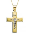 Cross for men whitegold and gold