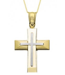 Cross for men whitegold and gold