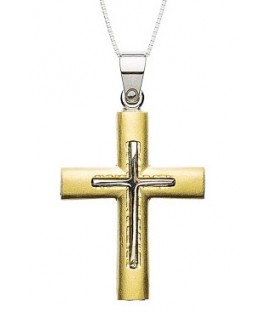 Cross for men whitegold and gold