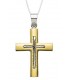 Cross for men whitegold and gold