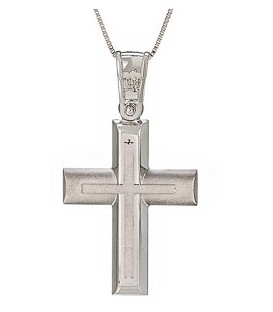 Cross for men whitegold