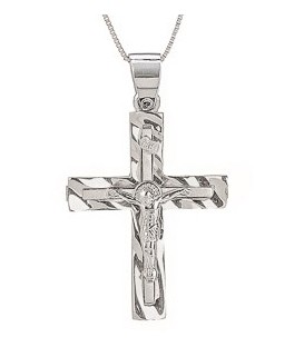 Cross for men whitegold