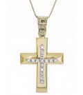 Cross for women whitegold and gold with zircon