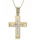 Cross for women whitegold and gold with zircon