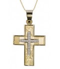 Cross for women whitegold and gold with zircon