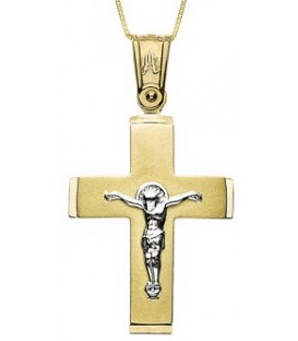 Cross for men whitegold and gold