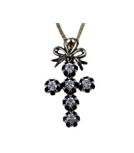 Cross for women gold with zircon