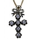 Cross for women gold with zircon