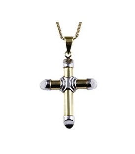 Cross for men whitegold and gold