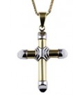 Cross for men whitegold and gold