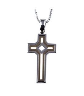 Cross for men whitegold and gold