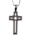 Cross for men whitegold and gold